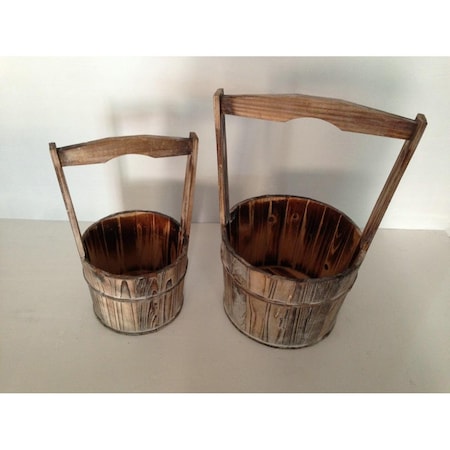 Pipers Pit 10 x 10 in. Wood Garden Planter Brown - 2 Piece PI3686551